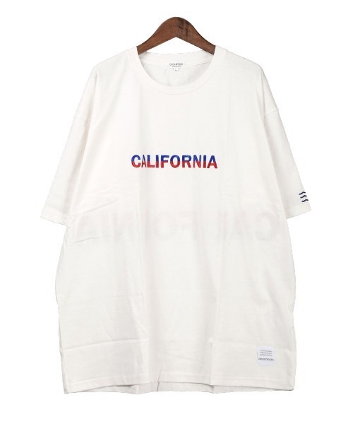 LUXSTYLE(ラグスタイル)の「バイカラーサガラ刺繍半袖Tシャツ(Tシャツ/カットソー・メンズ・ホワイト/キャメル・M/L)」の3枚目の写真