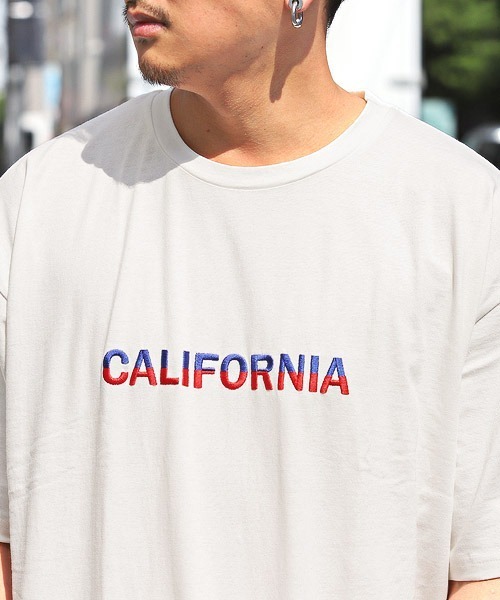 LUXSTYLE(ラグスタイル)の「バイカラーサガラ刺繍半袖Tシャツ(Tシャツ/カットソー・メンズ・ホワイト/キャメル・M/L)」の9枚目の写真