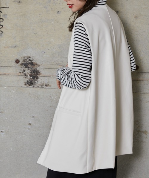 WEGO（ウィゴー）の「WEGO/フェイクレザージレベスト（ベスト・レディース・アイボリー/ブラック・FREE）」の15枚目の写真