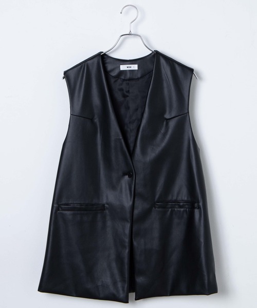 WEGO（ウィゴー）の「WEGO/フェイクレザージレベスト（ベスト・レディース・アイボリー/ブラック・FREE）」の18枚目の写真