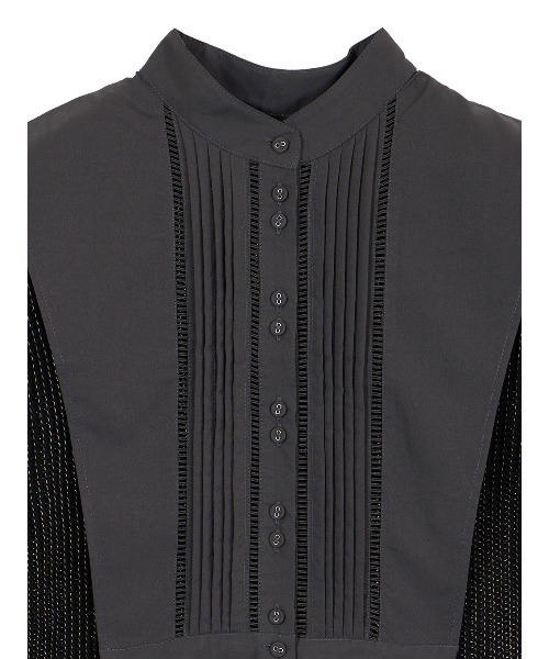 Ameri（アメリ）の「COLLAR SET MESH TOP（シャツ/ブラウス