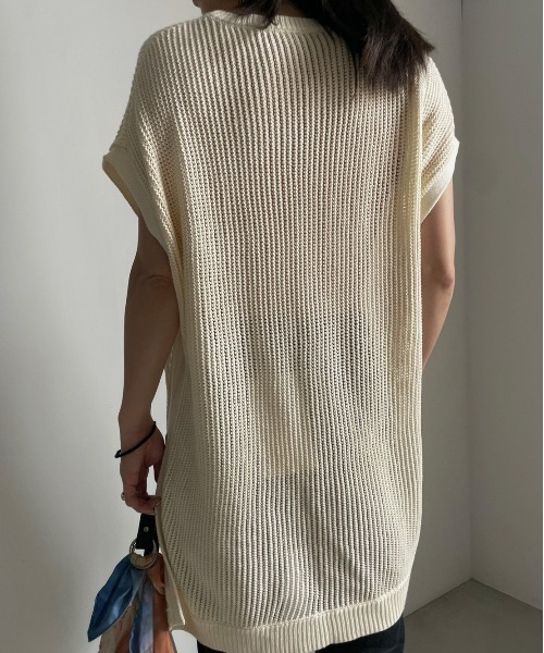 Ameri（アメリ）の「COLLAR SET MESH TOP（シャツ/ブラウス