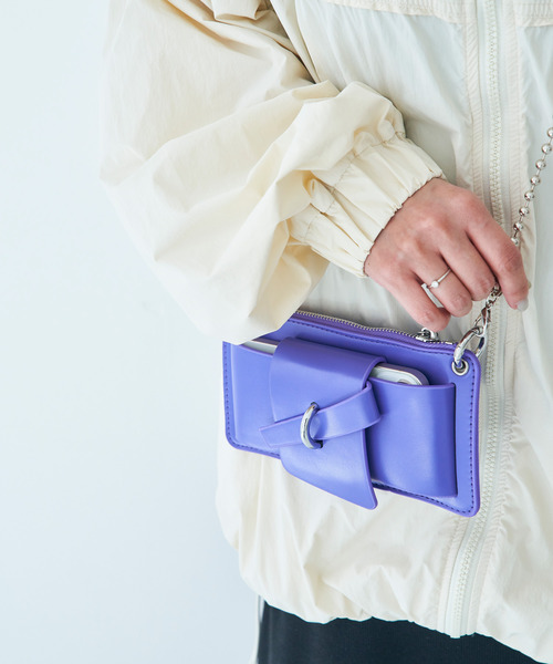 macaroni edge（マカロニエッジ）の「〈macaroni edge/マカロニエッジ〉スマートフォンショルダー チェーンストラップ（ショルダーバッグ・レディース・ブラック/グリーン/ピンク/ホワイト/パープル/アイボリー/ライトピンク・ONE SIZE）」の6枚目の写真