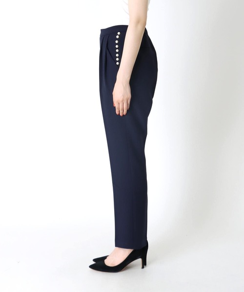 Cepica（セピカ）の「パール付きタックパンツ（スラックス・レディース・ブラック/ネイビー・FREE）」の14枚目の写真