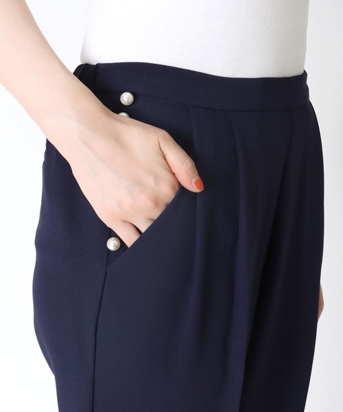 Cepica（セピカ）の「パール付きタックパンツ（スラックス・レディース・ブラック/ネイビー・FREE）」の16枚目の写真
