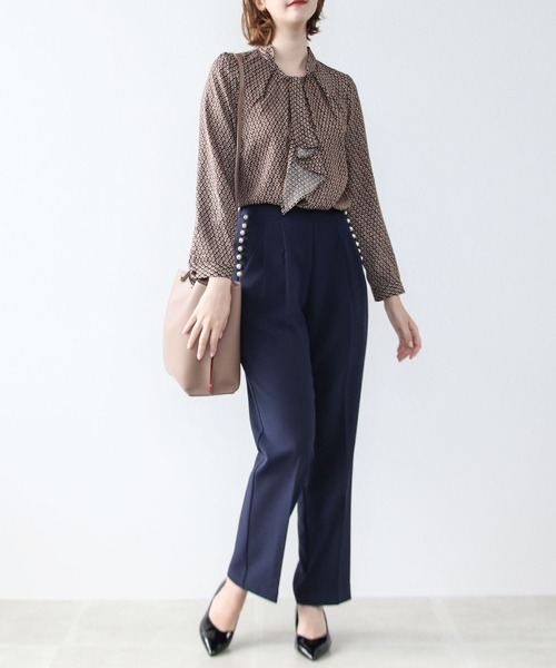 Cepica（セピカ）の「パール付きタックパンツ（スラックス・レディース・ブラック/ネイビー・FREE）」の5枚目の写真