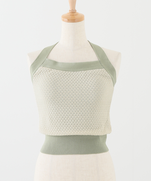 EMILY WEEK(エミリーウィーク)の「【nakes/ネイクス】Openwork Knit Halter Neck Bra Top(タンクトップ・レディース・グリーン系その他/オレンジ・MEDIUM)」の15枚目の写真