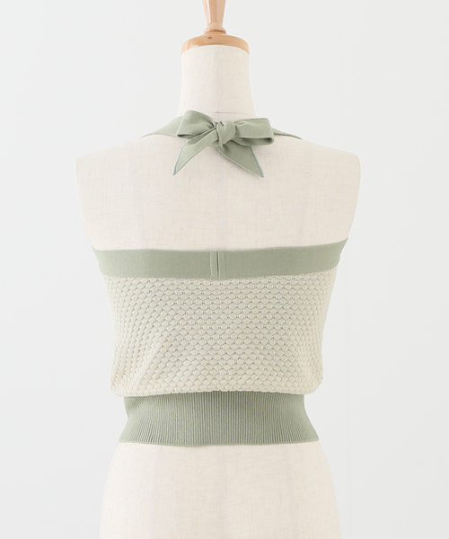 EMILY WEEK(エミリーウィーク)の「【nakes/ネイクス】Openwork Knit Halter Neck Bra Top(タンクトップ・レディース・グリーン系その他/オレンジ・MEDIUM)」の10枚目の写真