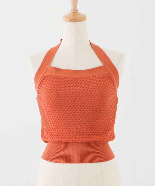 EMILY WEEK(エミリーウィーク)の「【nakes/ネイクス】Openwork Knit Halter Neck Bra Top(タンクトップ・レディース・グリーン系その他/オレンジ・MEDIUM)」の18枚目の写真