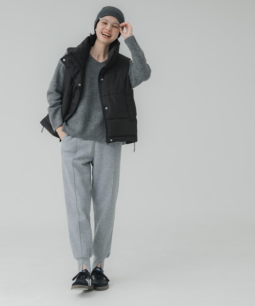 coca（coca）（コカ）の「ハイネック中綿ベスト（ダウンベスト・レディース・ブラック/カーキ/アイボリー・ONE SIZE/L/M）」の17枚目の写真