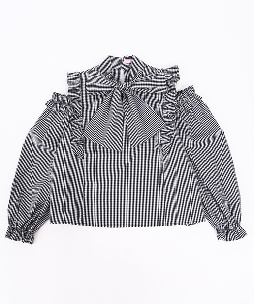 PHILLY（フィリー）の「フリル肩開きリボンブラウス（シャツ/ブラウス・レディース・ホワイト/ブラック/ブラック系その他・FREE）」の21枚目の写真