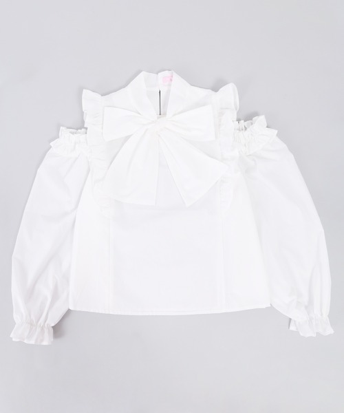 PHILLY（フィリー）の「フリル肩開きリボンブラウス（シャツ/ブラウス・レディース・ホワイト/ブラック/ブラック系その他・FREE）」の19枚目の写真