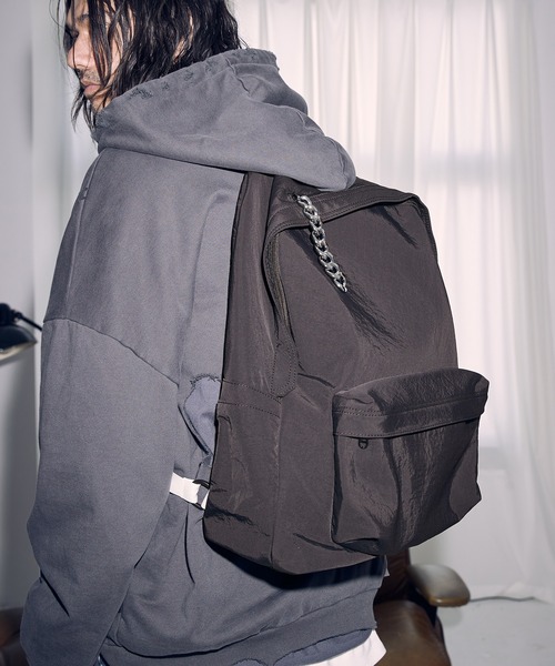 ADAM PATEK(アダムパテック)の「【ADAMPATEK 】color tape backpack/カラーテープバックパック(バックパック/リュック・メンズ・ブラック×ホワイト/ブラック×パープル・フリー)」の7枚目の写真
