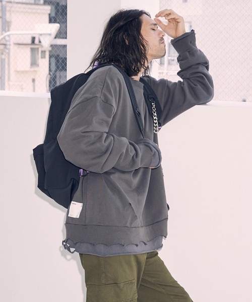 ADAM PATEK(アダムパテック)の「【ADAMPATEK 】color tape backpack/カラーテープバックパック(バックパック/リュック・メンズ・ブラック×ホワイト/ブラック×パープル・フリー)」の11枚目の写真