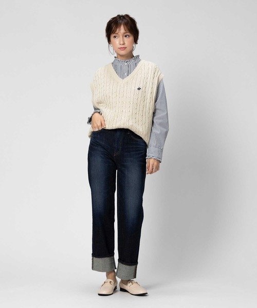 SOMETHING（サムシング）の「SOMETHING(サムシング)【レディース】「ELSA」ストレートパンツ（デニムパンツ・レディース・ダークインディゴブルー・S/M/L/XS）」の15枚目の写真