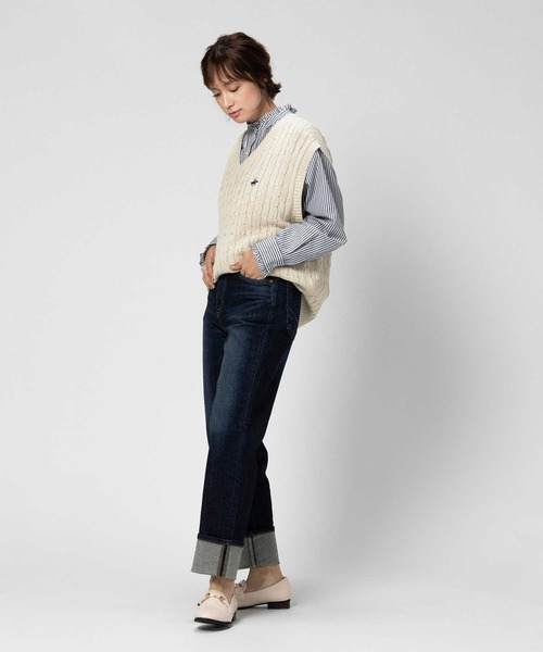 SOMETHING（サムシング）の「SOMETHING(サムシング)【レディース】「ELSA」ストレートパンツ（デニムパンツ・レディース・ダークインディゴブルー・S/M/L/XS）」の18枚目の写真