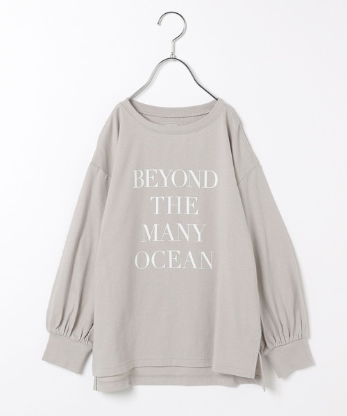 GLOBAL WORK(グローバルワーク)の「ヘビロッTEEロゴチュニック/269081(Tシャツ/カットソー・キッズ・ホワイト/ホワイト系その他2/ダークグレー/ベージュ・110cm/100cm/120cm/130cm/140cm/150cm/160cm)」の4枚目の写真