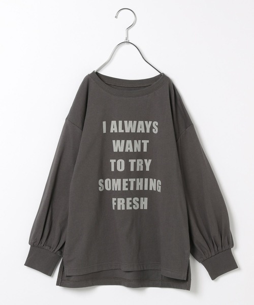 GLOBAL WORK(グローバルワーク)の「ヘビロッTEEロゴチュニック/269081(Tシャツ/カットソー・キッズ・ホワイト/ホワイト系その他2/ダークグレー/ベージュ・110cm/100cm/120cm/130cm/140cm/150cm/160cm)」の10枚目の写真