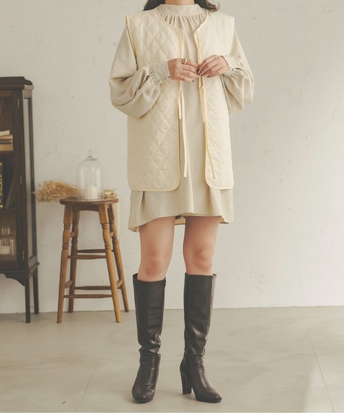 Ambre Neige(アンブルネージュ)の「キルティングベスト/【WEB/EC限定商品】(ベスト・レディース・アイボリー/ベージュ/ダークブラウン・FREE)」の7枚目の写真