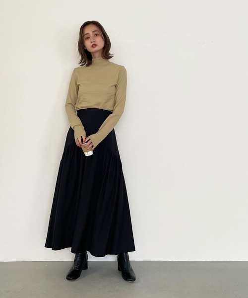 CLEIO（クレイオ）の「【CLEIO】クリンクルハイネックカットソー/CRINKLE HIGH NECK CUT AND SEW/980-18608（Tシャツ/カットソー・レディース・ベージュ/アイボリー・FREE）」の9枚目の写真