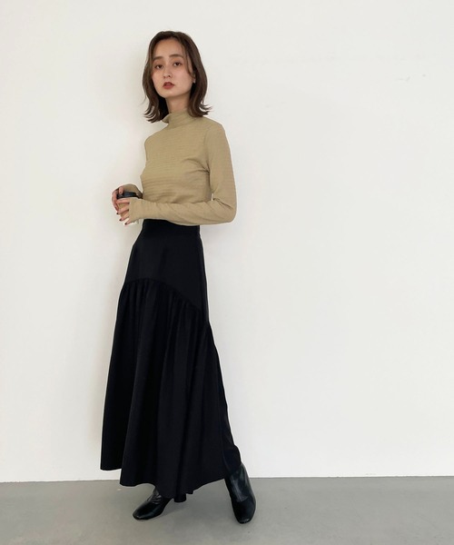 CLEIO（クレイオ）の「【CLEIO】クリンクルハイネックカットソー/CRINKLE HIGH NECK CUT AND SEW/980-18608（Tシャツ/カットソー・レディース・ベージュ/アイボリー・FREE）」の10枚目の写真