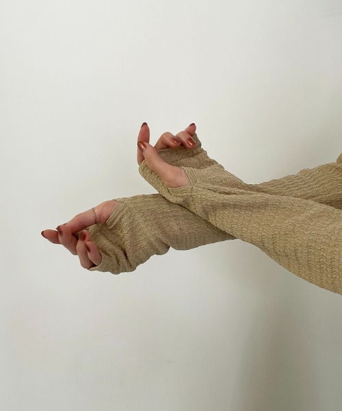 CLEIO（クレイオ）の「【CLEIO】クリンクルハイネックカットソー/CRINKLE HIGH NECK CUT AND SEW/980-18608（Tシャツ/カットソー・レディース・ベージュ/アイボリー・FREE）」の12枚目の写真