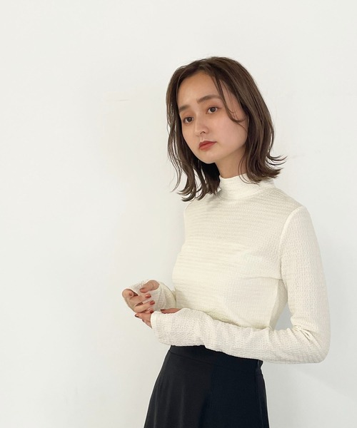 CLEIO（クレイオ）の「【CLEIO】クリンクルハイネックカットソー/CRINKLE HIGH NECK CUT AND SEW/980-18608（Tシャツ/カットソー・レディース・ベージュ/アイボリー・FREE）」の17枚目の写真