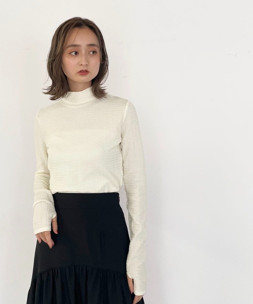 CLEIO（クレイオ）の「【CLEIO】クリンクルハイネックカットソー/CRINKLE HIGH NECK CUT AND SEW/980-18608（Tシャツ/カットソー・レディース・ベージュ/アイボリー・FREE）」の18枚目の写真