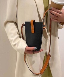 Dalfwin | 2022 AW 秋冬 レディース バッグ 配色レザーミニスマホショルダーバッグ ケース ポシェット(ショルダーバッグ)