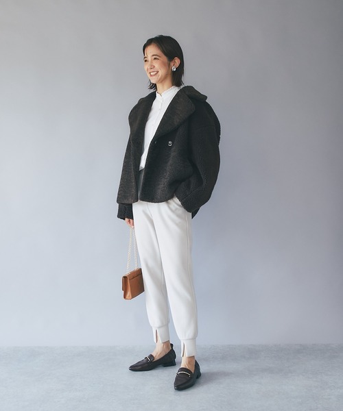 RIVE DROITE（リヴドロワ）の「小山田早織さんスタイリング/エコボア×エコファーショートコート（その他アウター・レディース・ブラウン/キャメル・FREE）」の15枚目の写真