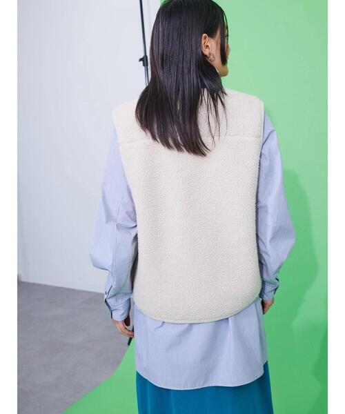 AMERICAN HOLIC（アメリカンホリック）の「異素材切り替えボアベスト（ダウンベスト・レディース・ナチュラル/カーキ/ブラック・L/M）」の20枚目の写真