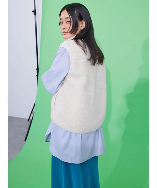 AMERICAN HOLIC（アメリカンホリック）の「異素材切り替えボアベスト（ダウンベスト・レディース・ナチュラル/カーキ/ブラック・L/M）」の21枚目の写真