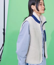 AMERICAN HOLIC | 異素材切り替えボアベスト(ダウンベスト)