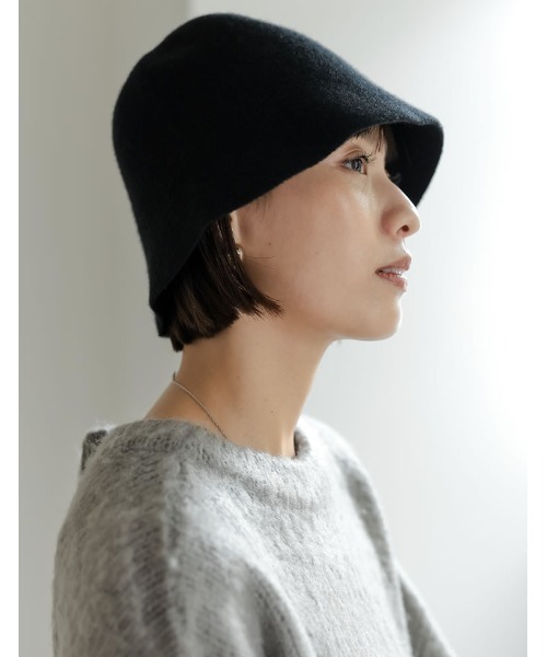 Re:EDIT（リエディ）の「ウール混バケットハット（ハット・レディース・ブラック/ベージュ/グレー・FREE）」の5枚目の写真
