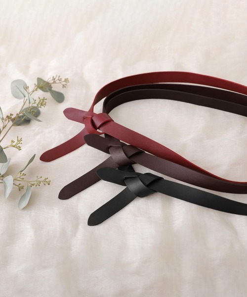 osharewalker（オシャレウォーカー）の「【廃盤】『バックルレスデザインベルト』（ベルト・レディース・ダークブラウン/レッド/ブラック・FREE）」の6枚目の写真