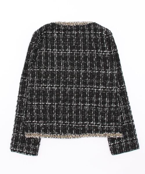 Ritzy（リッツィー）の「ノーカラーツィードジャケット（ノーカラージャケット・レディース・ホワイト/ブラック・M/L）」の10枚目の写真