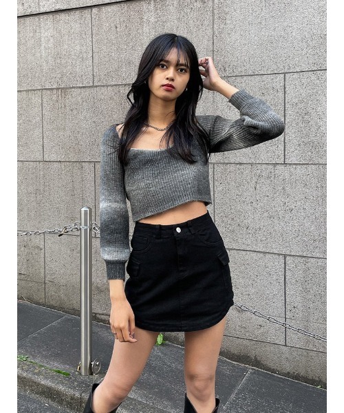 ENVYM(アンビー)の「クロップドグラデーションPO(Tシャツ/カットソー・レディース・ブラック/ベージュ・FREE)」の14枚目の写真