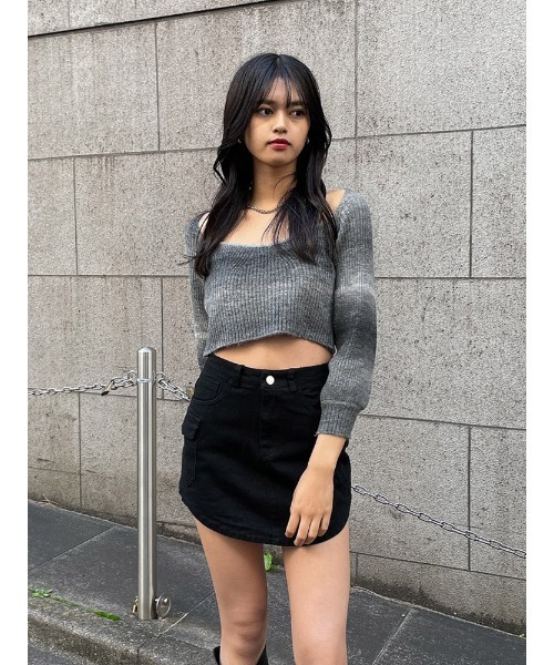 ENVYM(アンビー)の「クロップドグラデーションPO(Tシャツ/カットソー・レディース・ブラック/ベージュ・FREE)」の16枚目の写真