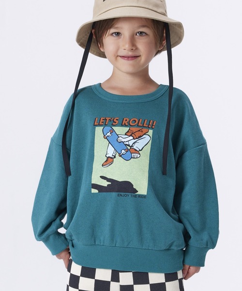 Life Support Products（ライフサポートプロダクツ）の「裏毛プリントクルーネックスウェット（80～150cm）（スウェット・キッズ・オフホワイト/ブラック/ネイビー/チャコール/ライトブルー/オレンジ/イエロー/グリーン/アイボリー/杢グレー・120/110/100/140/130/150/95/80/90）」の6枚目の写真