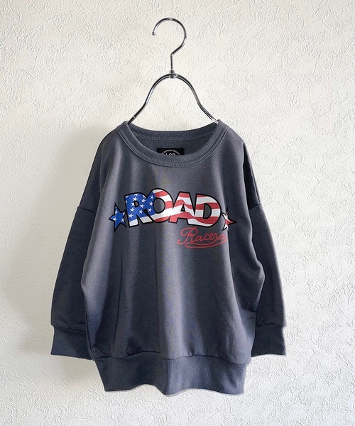 Life Support Products（ライフサポートプロダクツ）の「裏毛プリントクルーネックスウェット（80～150cm）（スウェット・キッズ・オフホワイト/ブラック/ネイビー/チャコール/ライトブルー/オレンジ/イエロー/グリーン/アイボリー/杢グレー・120/110/100/140/130/150/95/80/90）」の5枚目の写真