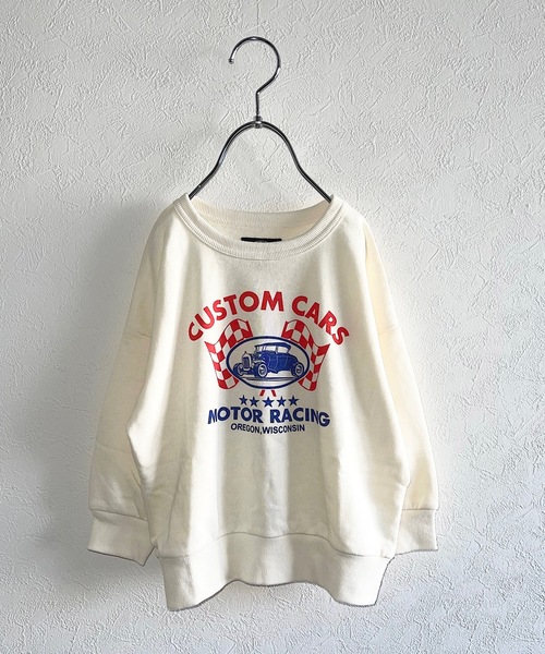 Life Support Products（ライフサポートプロダクツ）の「裏毛プリントクルーネックスウェット（80～150cm）（スウェット・キッズ・オフホワイト/ブラック/ネイビー/チャコール/ライトブルー/オレンジ/イエロー/グリーン/アイボリー/杢グレー・120/110/100/140/130/150/95/80/90）」の3枚目の写真