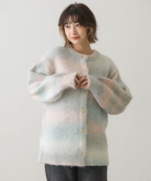 RETRO GIRL（レトロガール）の「グラデーションニットカーデ（カーディガン/ボレロ・レディース・オレンジ系その他/ブルー系その他/グレー系その他・FREE）」の8枚目の写真