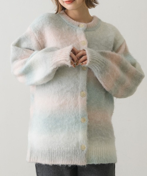 RETRO GIRL（レトロガール）の「グラデーションニットカーデ（カーディガン/ボレロ・レディース・オレンジ系その他/ブルー系その他/グレー系その他・FREE）」の2枚目の写真