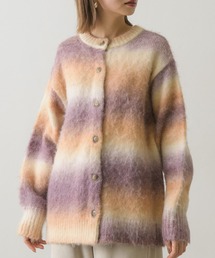 グラデーションニットカーデ