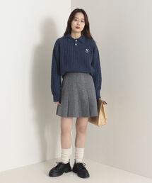 onulsoha | ポロ衿ケーブル柄ニット(ニット/セーター)