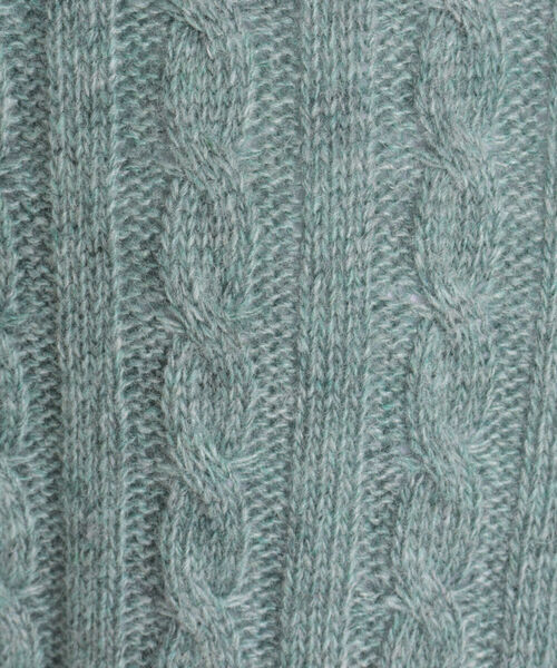 onulsoha（オヌルソハ）の「ポロ衿ケーブル柄ニット（ニット/セーター・レディース・ライトグレー/グリーン/ネイビー・38）」の9枚目の写真