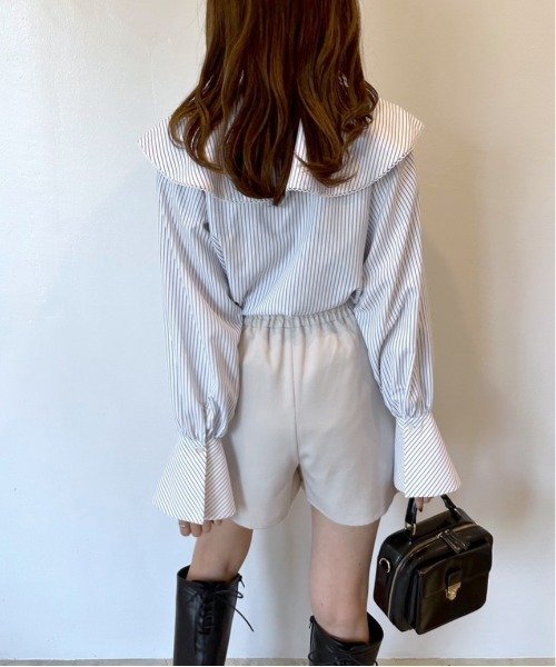 OLIVE des OLIVE（オリーブデオリーブ）の「ビッグカラーピコレースブラウス（シャツ/ブラウス・レディース・ストライプ/オフホワイト・FREE）」の18枚目の写真