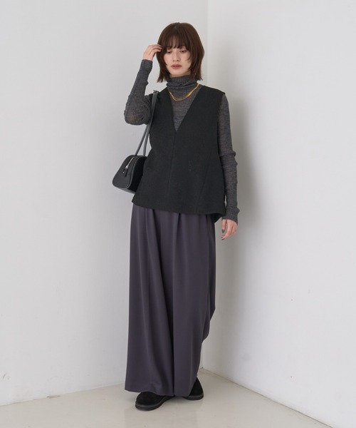 Rouge vif(ルージュヴィフ)の「シアータートルネックリブニット(ニット/セーター・レディース・ライトグレー/ブラック/ブラウン/チャコールグレー・フリー)」の19枚目の写真