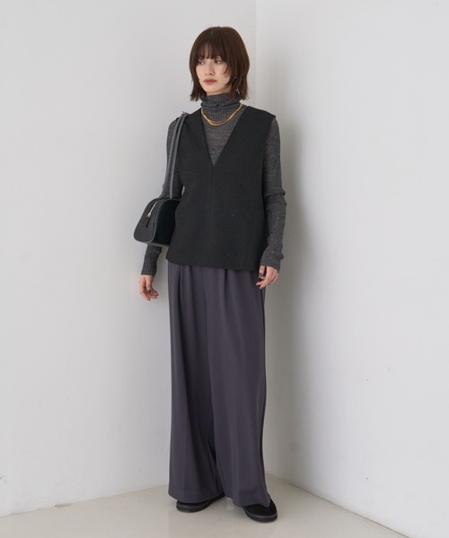 Rouge vif(ルージュヴィフ)の「シアータートルネックリブニット(ニット/セーター・レディース・ライトグレー/ブラック/ブラウン/チャコールグレー・フリー)」の20枚目の写真