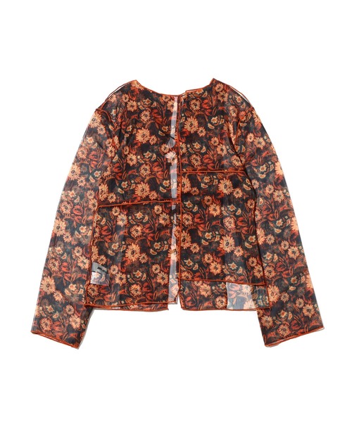 ANNA SUI NYC(アナ スイ エヌ ワイ シー)の「ANNA SUI NYC メロー切替シフォントップス(Tシャツ/カットソー・レディース・パープル/オレンジ/グリーン・M/L)」の4枚目の写真